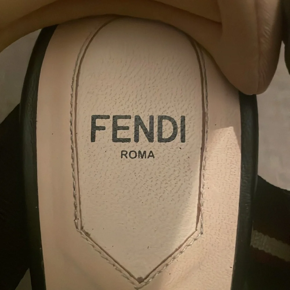 Fendi Black and Beige “Colibri” Strappy Heels - Picture 6 of 8